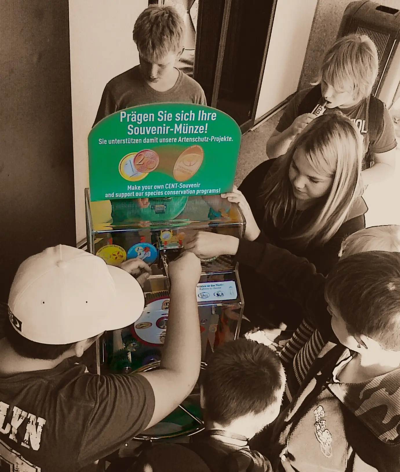 Érme présgép gyerekekkel, Bécsben